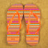 Aztec style Personalised Flipflops in Orange PER359-OS