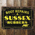 Boot Repairs & Sussex Rubbers  - Metal Sign Plaque