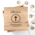 Christening Cross Oak Photo Keepsake Box with Leaf Frame