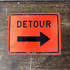 Detour Road  - Metal Vintage Wall Sign