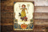 Happy Halloween Witch Cat   - Metal Vintage Wall Sign (1)