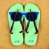 Holiday Style Personalised Flip Flops in Green and Blue PER377-BS