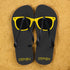 Holiday Style Personalised Flip Flops in Grey and Yellow PER379-BS