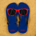 Holiday Style Personalised Flip Flops in Navy and Red PER376-BS