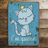 I'M Queen Cat Crown Blue - Metal Wall Sign Plaque