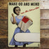 Make Do And Mend Says Mrs Sew And Sew - Metal Propaganda Wall Sign