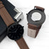 Men's Modern-Vintage Personalised Watch With Black Face in Brown