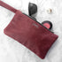 Monogrammed Burgundy Leather Clutch Bag PER3213-SLV