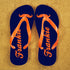 Moustache Style Personalised Flip Flops in Blue and Orange PER370-OS