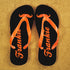 Moustache Style Personalised Flip Flops in Grey and Orange PER369-OS