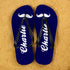 Moustache Style Personalised Flip Flops in Navy Blue PER366-BS