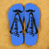 Moustache Style Personalised Flip Flops in Royal Blue PER365-BS