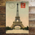 Paris Stamp Vintage Postcard - Metal Travel Wall Sign