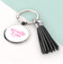 Actually I Can Handwritten Tassle Keyring Inspirational Quote Keychain Accessory PER3524-PNK
