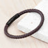 Personalised Mens Woven Brown Leather Bracelet