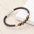 Personalised Mens Woven Tiger's Eye Bracelet