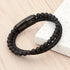Personalised Mens Woven Duo Black Bracelet