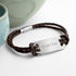 Personalised Men's Roman Numerals Statement Leather Bracelet PER5575
