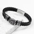 Personalised Men's Warrior Shield Leather Bracelet