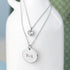 Personalised Layered Crystal Heart and Disc Necklace PER5765