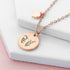 Personalised Birth Flower Brushed Heart and Disc Necklace PER5869