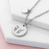 Personalised Birth Flower Brushed Heart and Disc Necklace PER5870