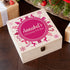 Personalised Square Christmas Eve Box With Snowflake Wreath PINK - Medium