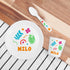 Personalised Baby Dinner Set - Colourful Shapes 