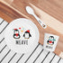 Personalised Baby Dinner Set - Winter Penguin