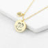 Personalised Baby Feet Matte Heart & Disc Necklace PER4300-GLD