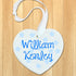 Personalised Baby Name Heart Keepsake in Blue