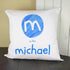 Personalised Blue Initial Cushion Cover