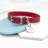Personalised Classic Red Leather Dog Collar with Tag PER4381