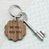 Personalised Flower Shape Walnut Keyring