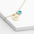 Personalised Gold Birthstone Crystal and Disc Necklace PER4224-MAR
