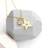 Personalised Gold Star with Birthstone Crystal Necklace PER4413