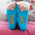 Personalised Kids Turquoise & Terracotta Orange Christmas Day Socks PER2514-SML