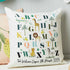 Personalised Safari Animals Alphabet Cushion Cover