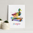 Personalised Watercolour Duck Skateboarding Print