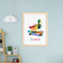 Personalised Watercolour Duck Skateboarding Print