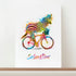 Personalised Watercolour Zebra Cycling Print