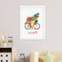 Personalised Watercolour Zebra Cycling Print