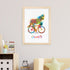 Personalised Watercolour Zebra Cycling Print