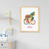 Personalised Watercolour Zebra Cycling Print