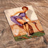 Pin Up Girl In Garden And Hose - Metal Personalised Art Wall Sign