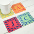 Set of Four Glass Coasters - Vibrant Design