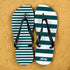 Striped Personalised Flip Flops - Customisable Name Beach Sandals for Summer Holidays
