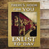 There'S Room For You Enlist Today - Metal War Wall Sign