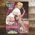 What Happens Garage Door Sign Personalised With Any Name / Text - Pin Up Girl In Bath- Metal  Sign